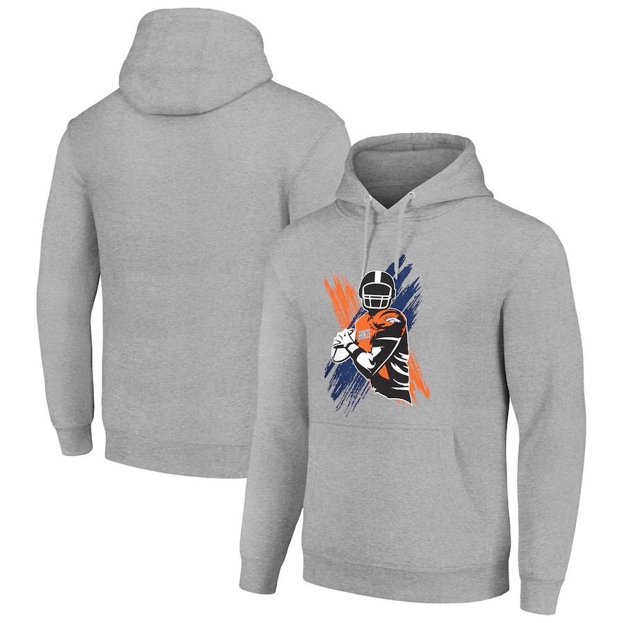 Men denver broncos grey NFL 2024 hoodie->denver broncos->NFL Jersey